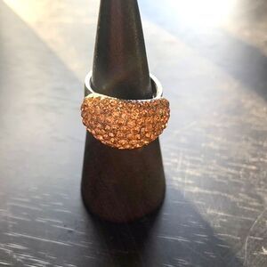 Vintage Rhinestone Dome Ring Size 8